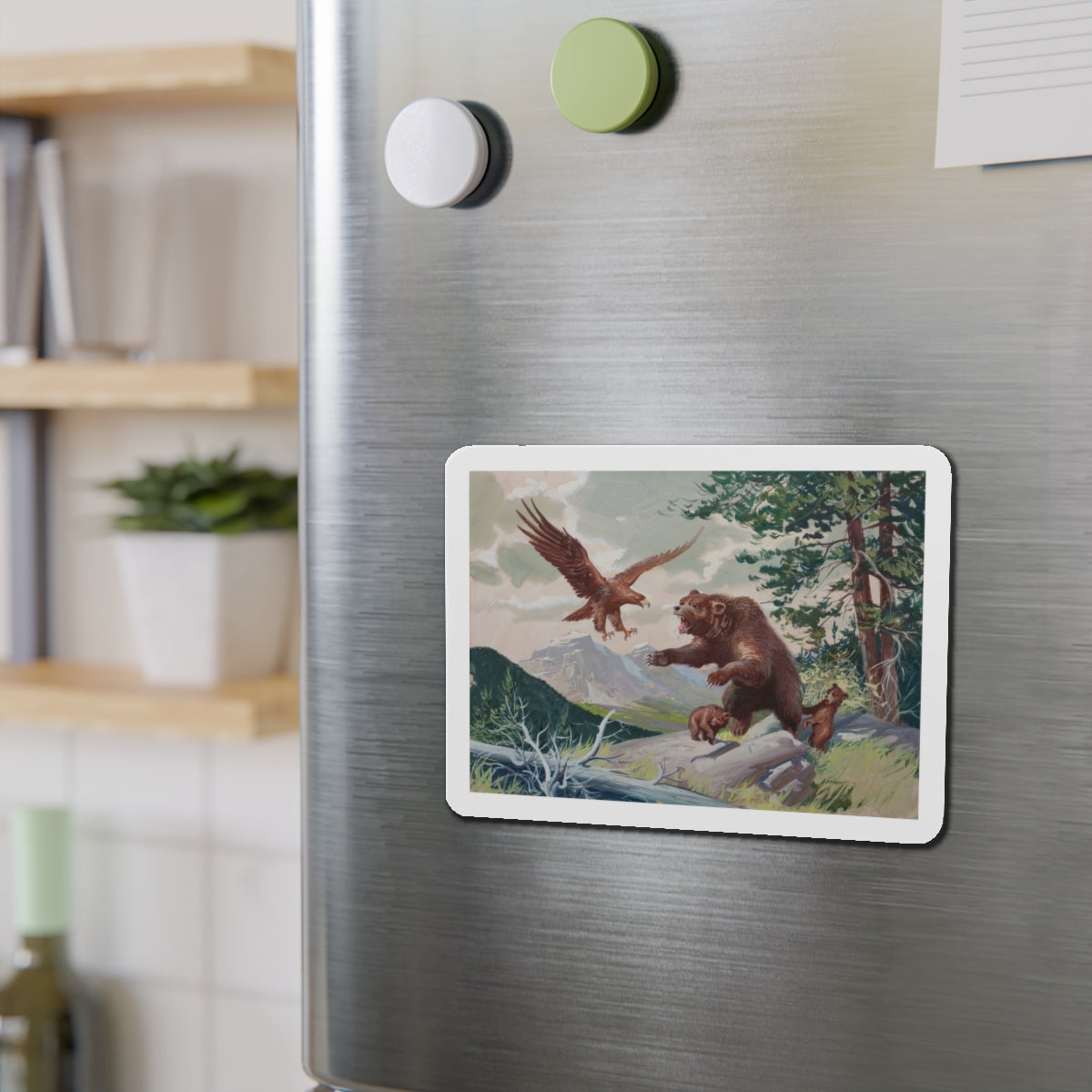 Nature scene, story illustration (Magazine Illustration) Refrigerator Magnet-The Sticker Space