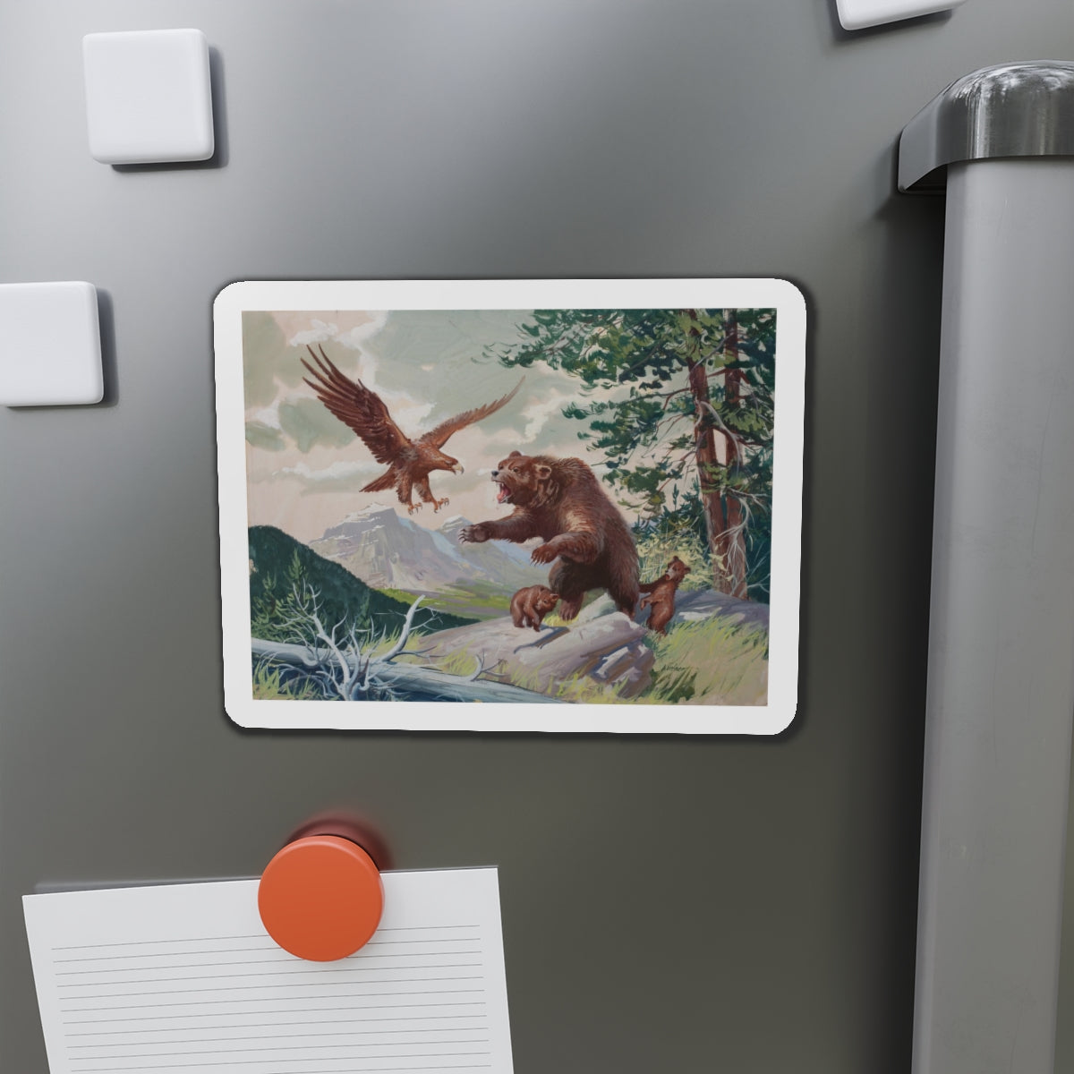 Nature scene, story illustration (Magazine Illustration) Refrigerator Magnet-The Sticker Space