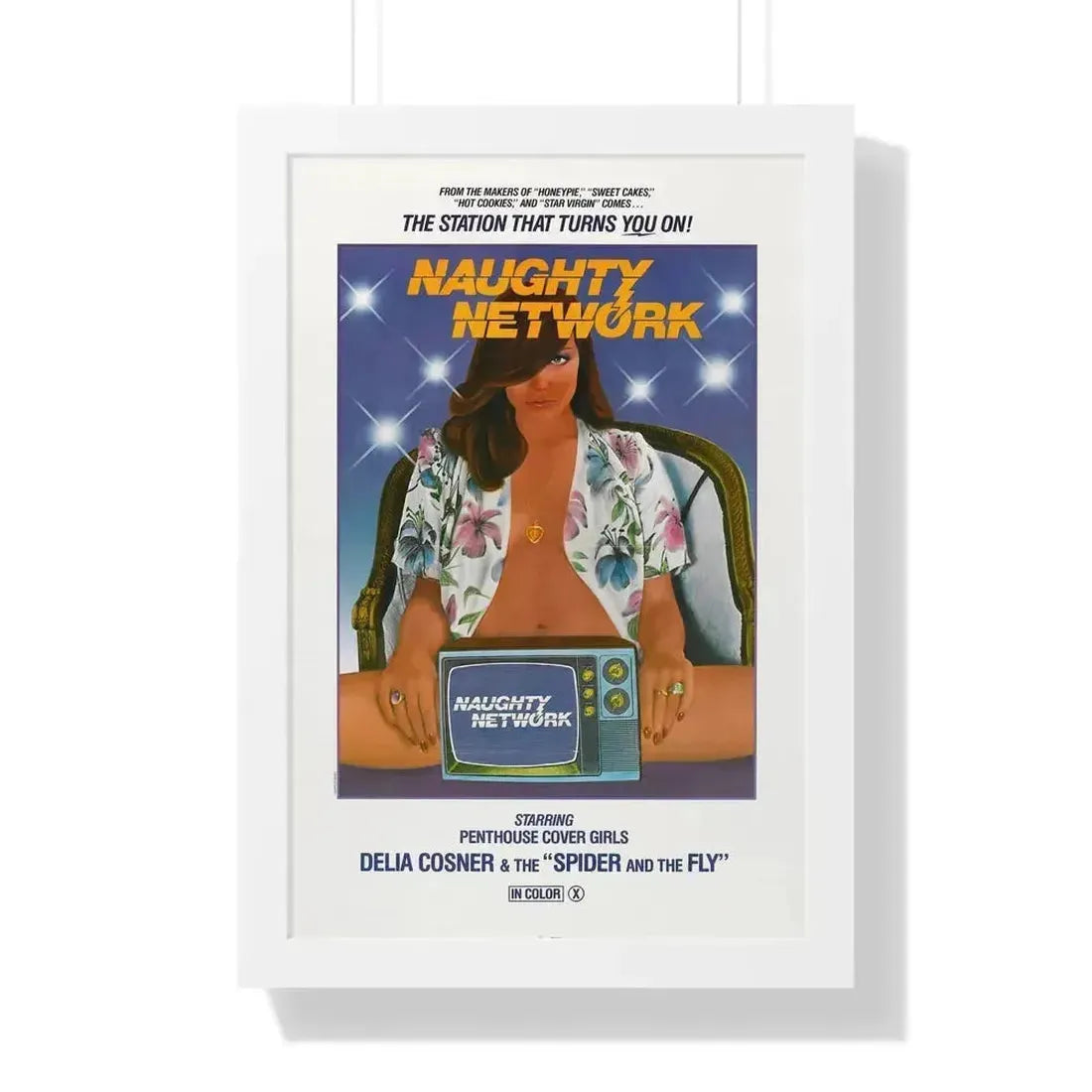NAUGHTY NETWORK 1981 - Framed Movie Poster 16″ x 24″ White - The Sticker Space