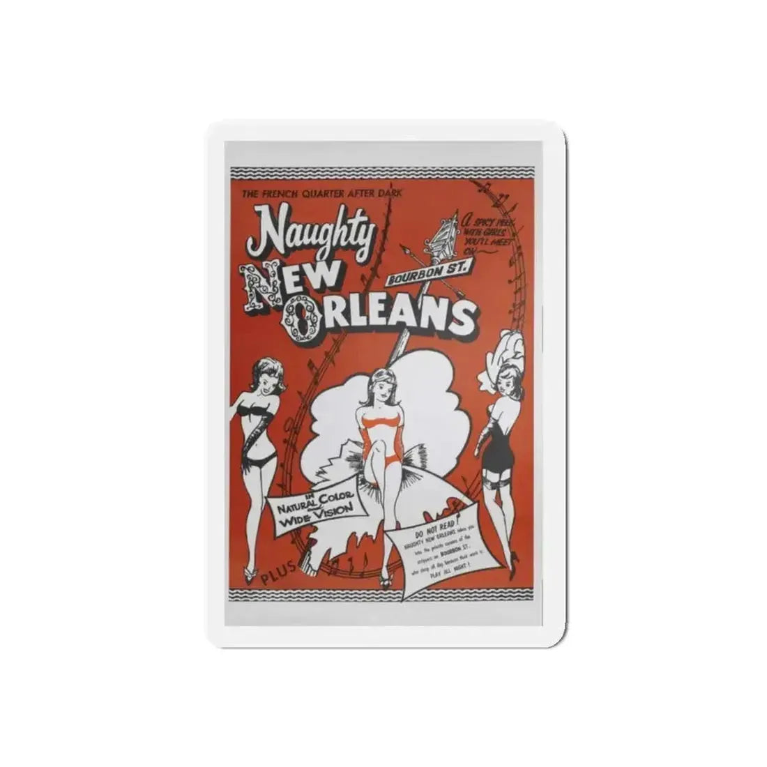 NAUGHTY NEW ORLEANS 1954 Movie Poster - Refrigerator Magnet 4 Inch Die-Cut - The Sticker Space