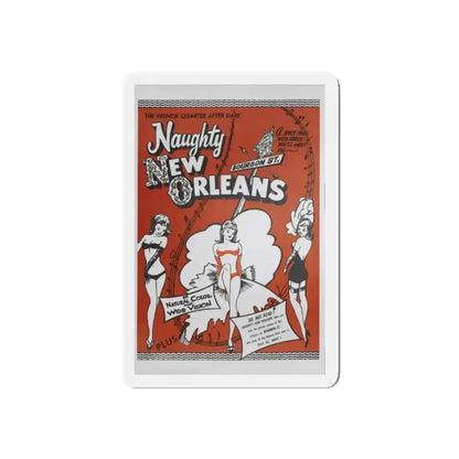 NAUGHTY NEW ORLEANS 1954 Movie Poster - Refrigerator Magnet 4 Inch Die-Cut - The Sticker Space