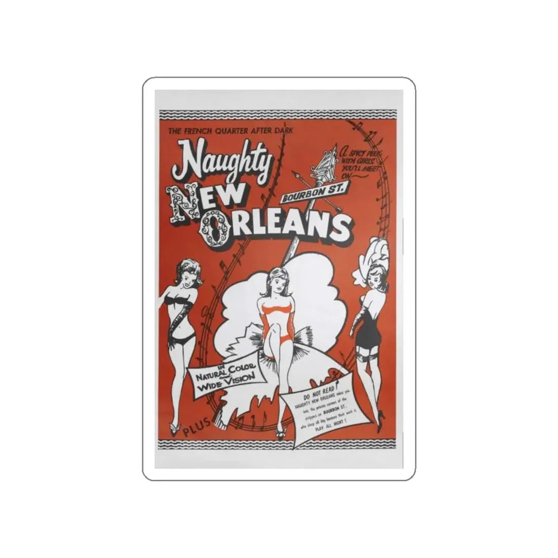 NAUGHTY NEW ORLEANS 1954 Movie Poster STICKER Vinyl Die-Cut Decal 6 Inch - The Sticker Space