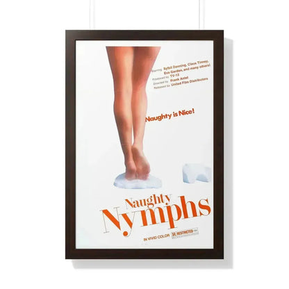 NAUGHTY NYMPHS 1972 - Framed Movie Poster 20" x 30" Walnut - The Sticker Space