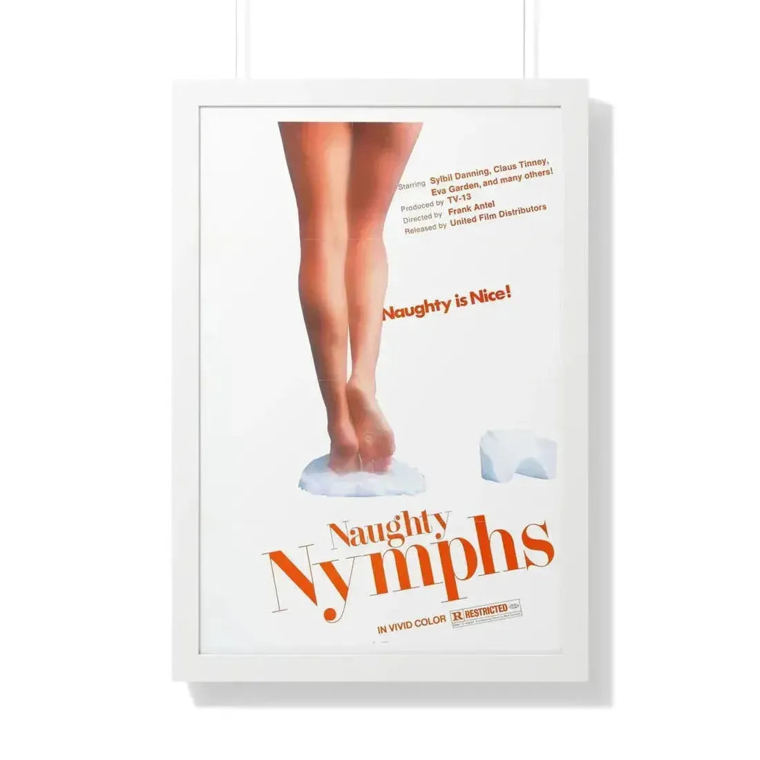 NAUGHTY NYMPHS 1972 - Framed Movie Poster 20" x 30" White - The Sticker Space