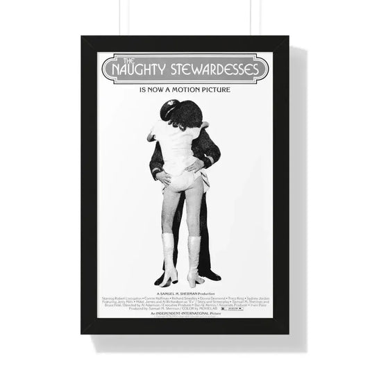 NAUGHTY STEWARDESSES 1975 - Framed Movie Poster 16″ x 24″ Black - The Sticker Space
