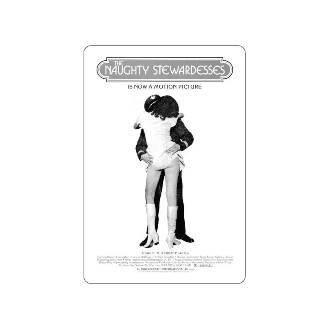 NAUGHTY STEWARDESSES 1975 Movie Poster STICKER Vinyl Die-Cut Decal - The Sticker Space