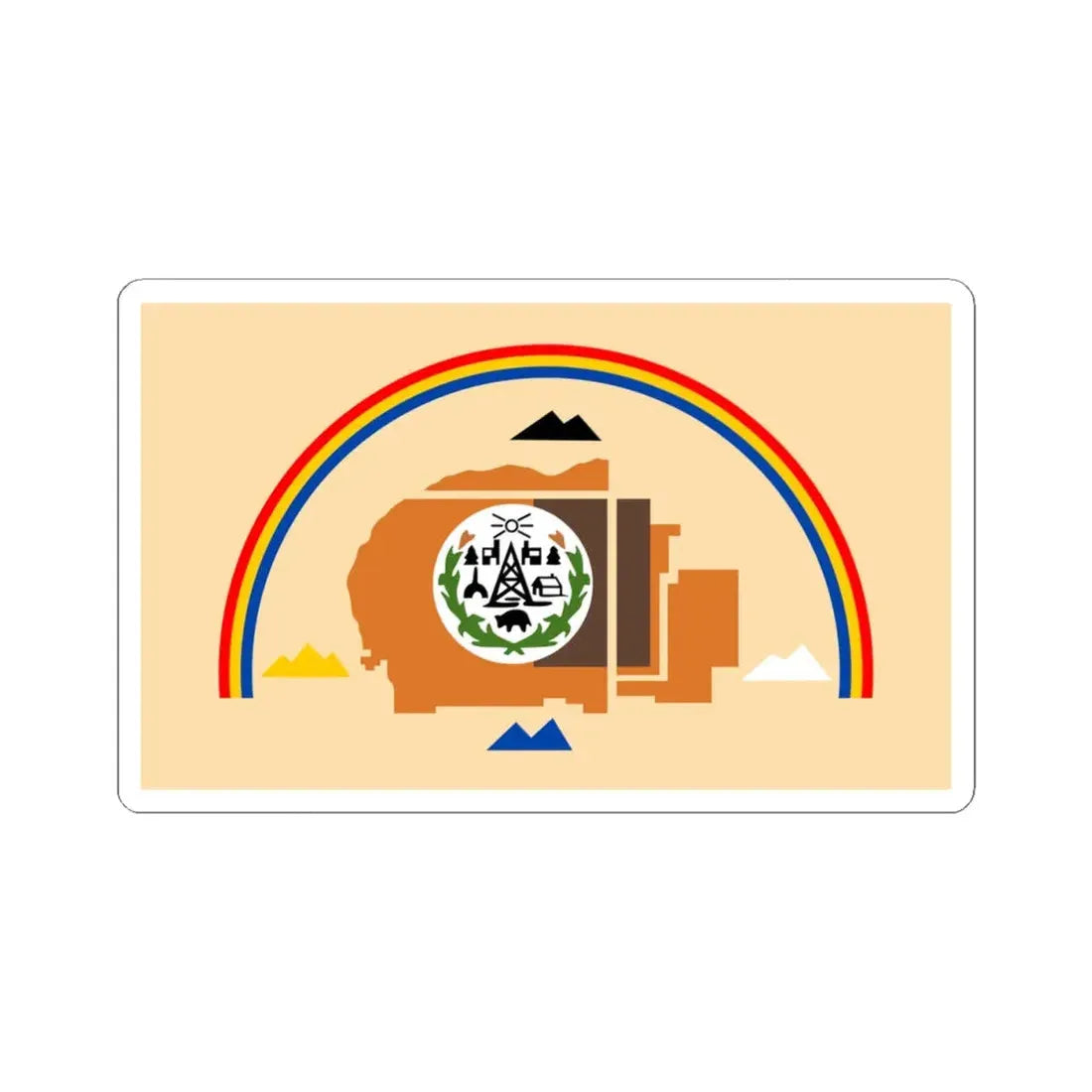 Navajo flag (United States) STICKER Vinyl Kiss-Cut Decal 4 Inch White - The Sticker Space