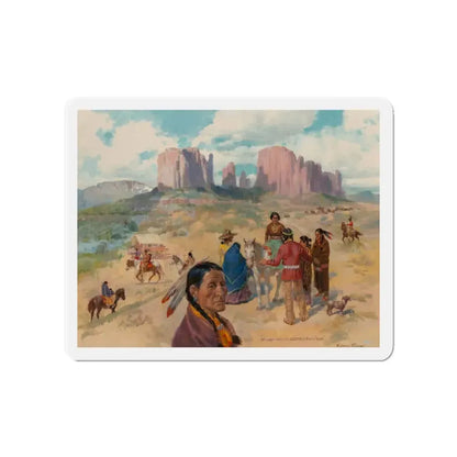 Navajo Indians Assemble for a Sing (Magazine Illustration) Refrigerator Magnet 4 Inch - The Sticker Space