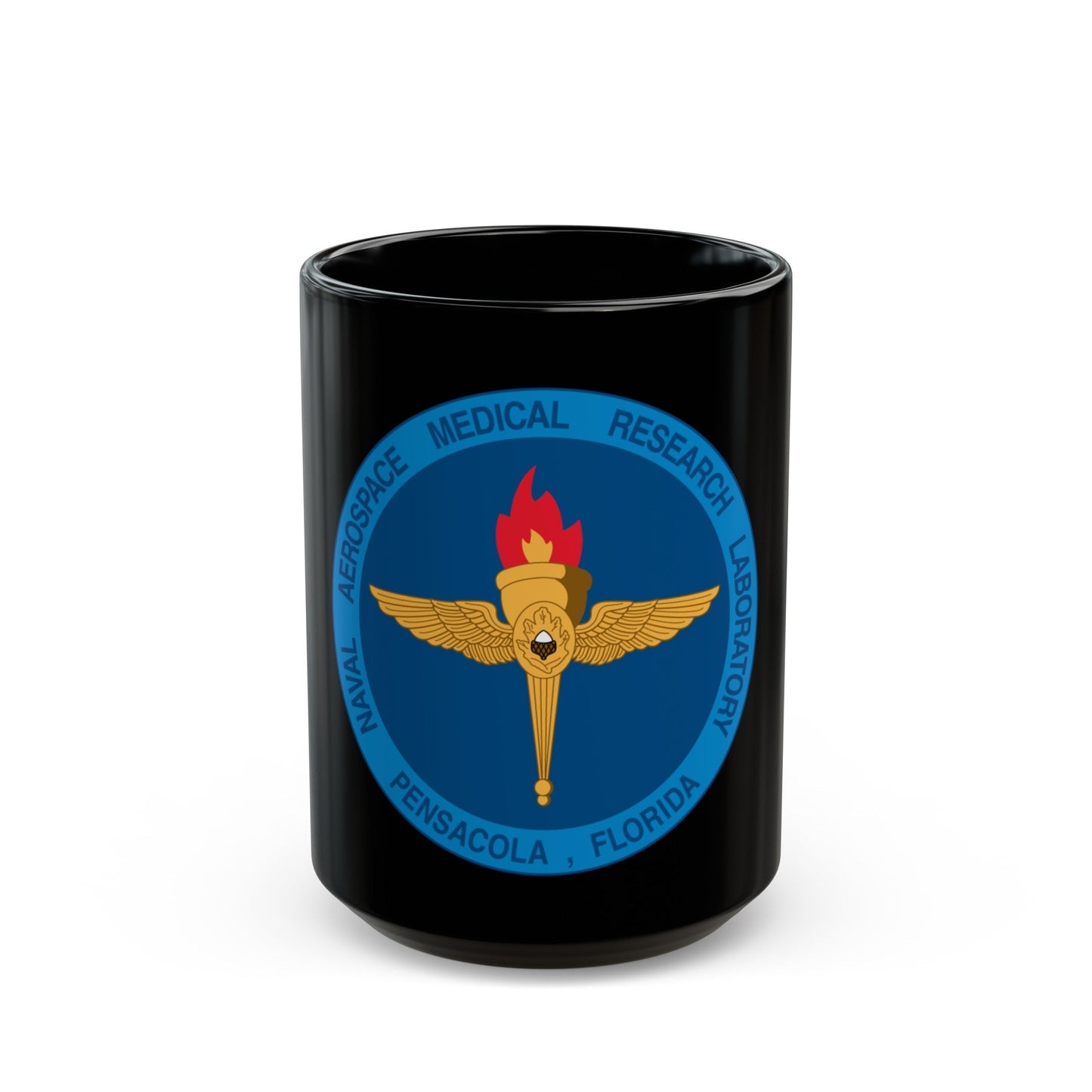 Naval Aerospace Medical Research Laboratory Florida (U.S. Navy) Black Coffee Mug-15oz-The Sticker Space