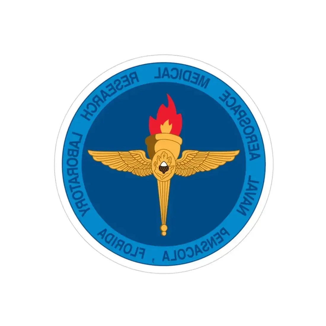 Naval Aerospace Medical Research Laboratory Florida (U.S. Navy) REVERSE PRINT Transparent Die-Cut STICKER 3 Inch Die-Cut Transparent - The Sticker Space