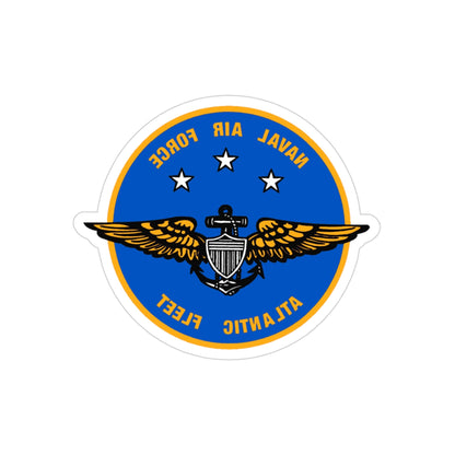 Naval Air Force Atlantic Fleet (U.S. Navy) REVERSE PRINT Transparent STICKER-3" × 3"-The Sticker Space