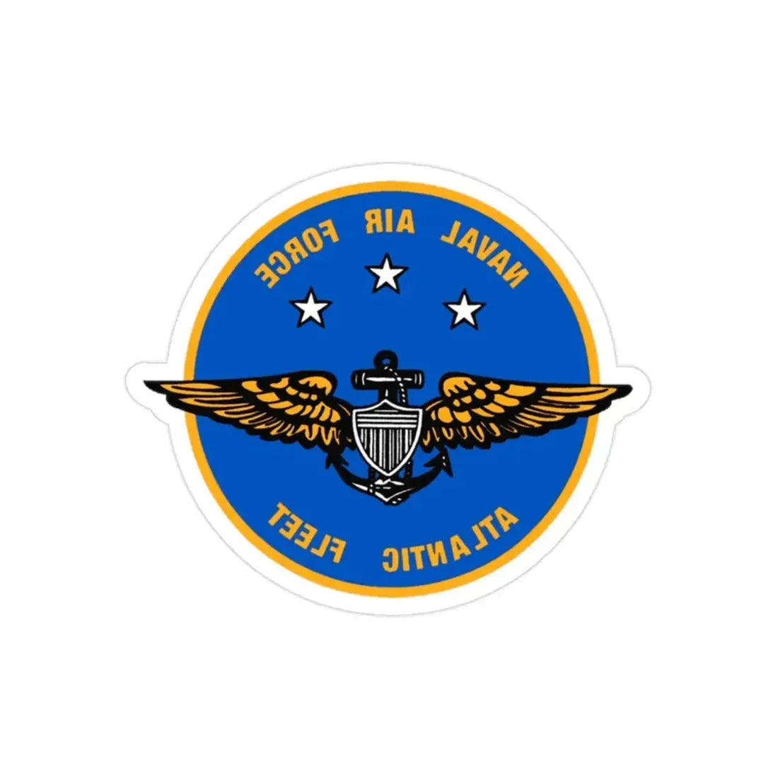Naval Air Force Atlantic Fleet (U.S. Navy) REVERSE PRINT Transparent Die-Cut STICKER 2 Inch Die-Cut Transparent - The Sticker Space