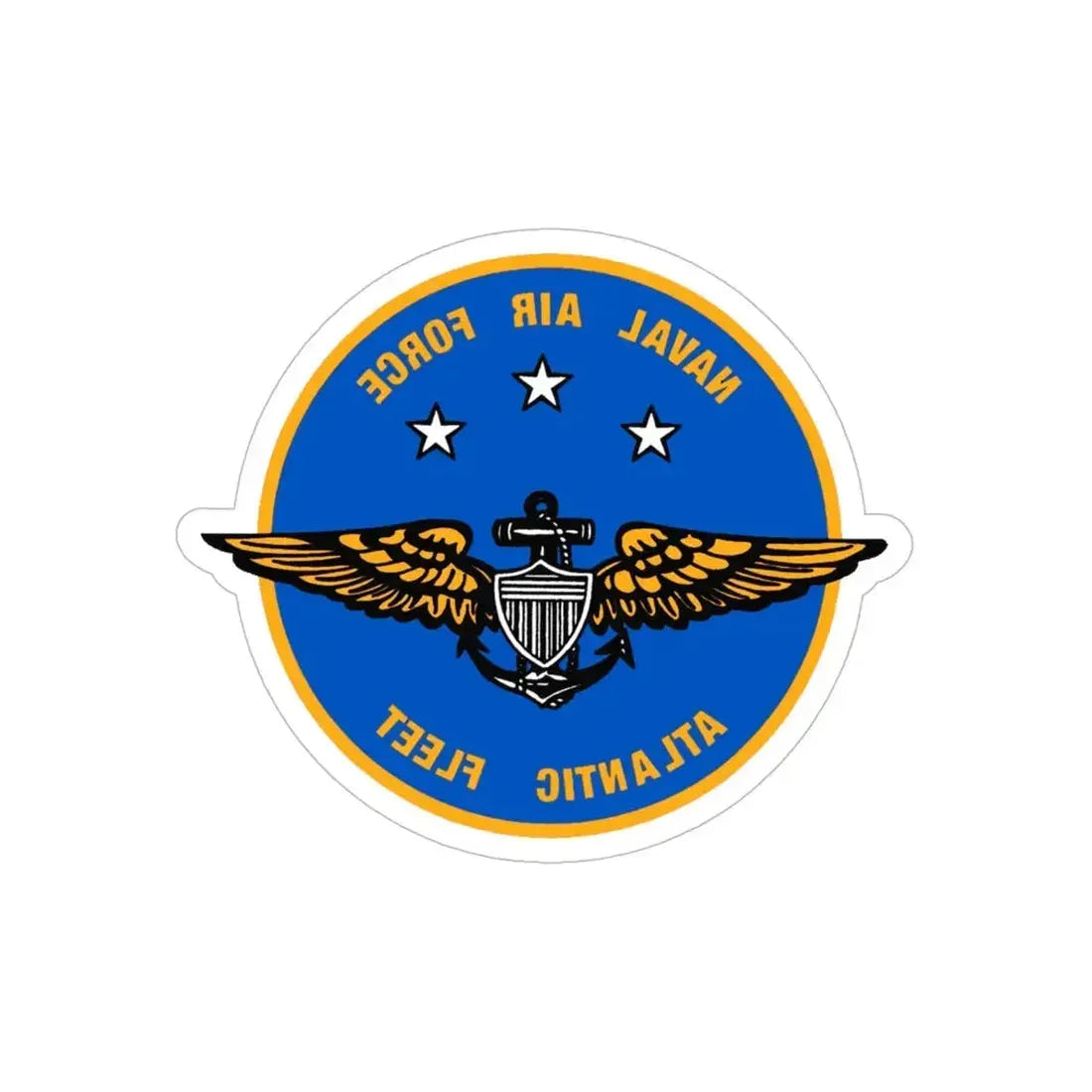 Naval Air Force Atlantic Fleet (U.S. Navy) REVERSE PRINT Transparent Die-Cut STICKER 5 Inch Die-Cut Transparent - The Sticker Space