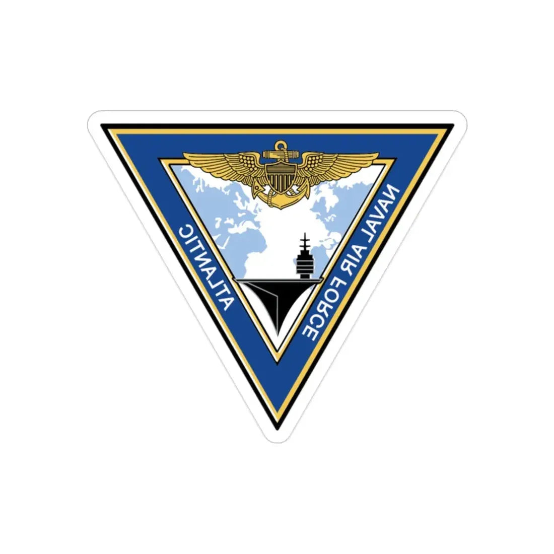 Naval Air Force Atlantic (U.S. Navy) REVERSE PRINT Transparent Die-Cut STICKER - The Sticker Space