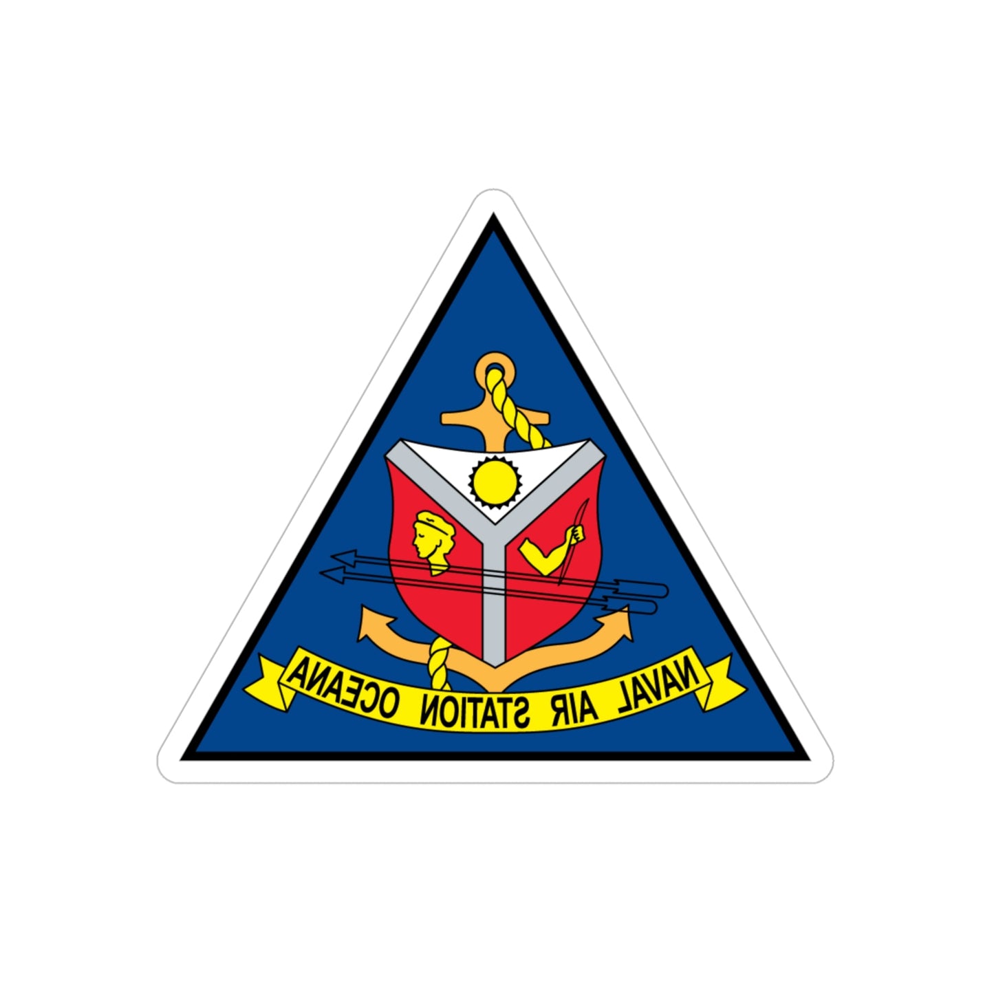 Naval Air Station Aceana (U.S. Navy) REVERSE PRINT Transparent STICKER-6" × 6"-The Sticker Space