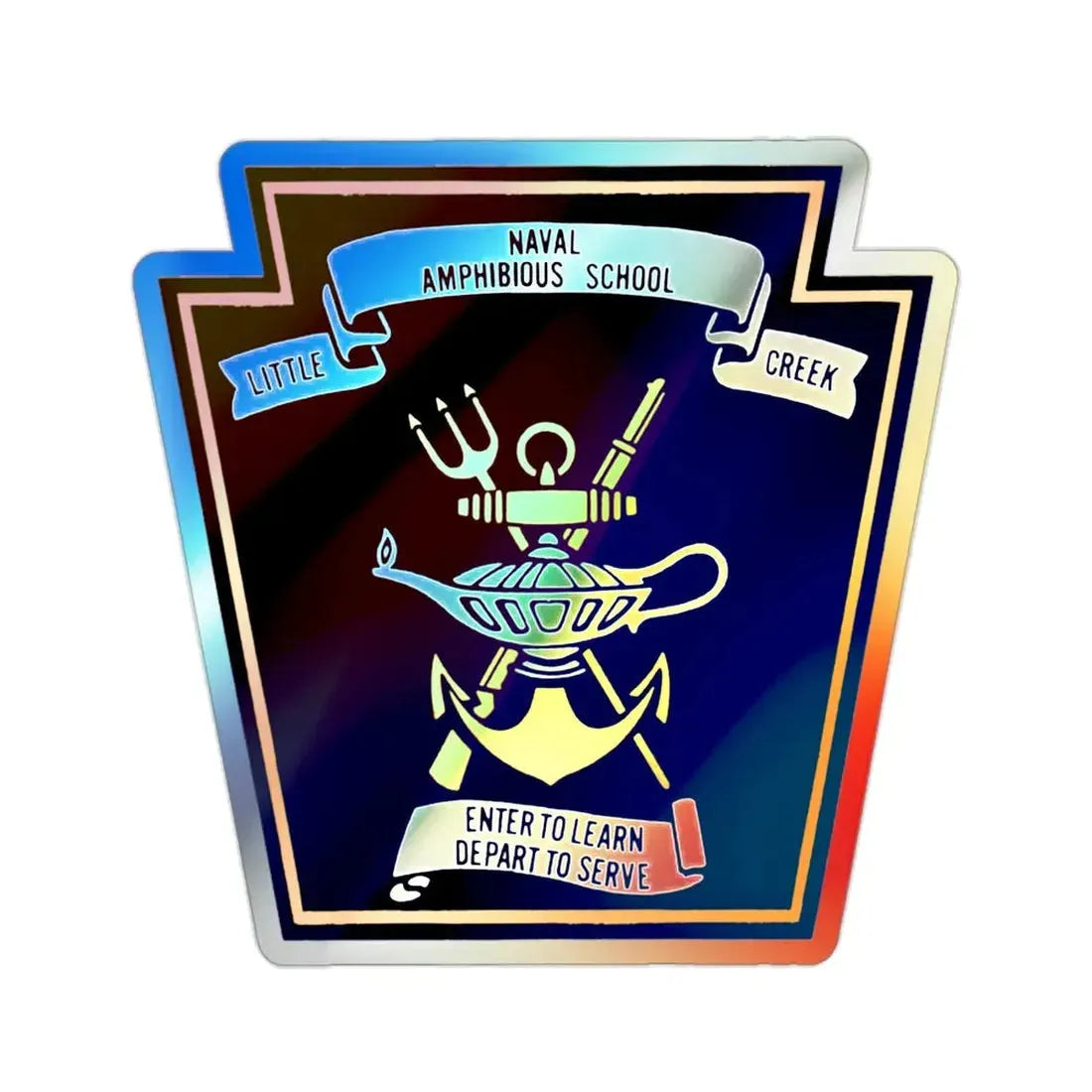 Naval Amphibious School Little Creek (U.S. Navy) Holographic STICKER Die-Cut Vinyl Decal - The Sticker Space