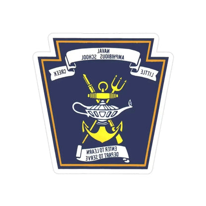 Naval Amphibious School Little Creek (U.S. Navy) REVERSE PRINT Transparent Die-Cut STICKER 2 Inch Die-Cut Transparent - The Sticker Space