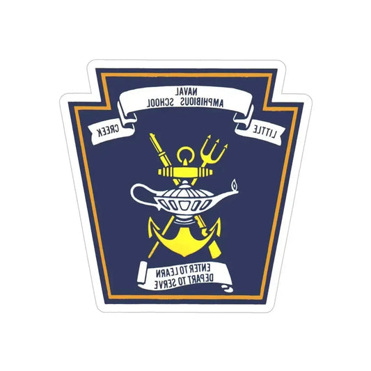Naval Amphibious School Little Creek (U.S. Navy) REVERSE PRINT Transparent Die-Cut STICKER 6 Inch Die-Cut Transparent - The Sticker Space
