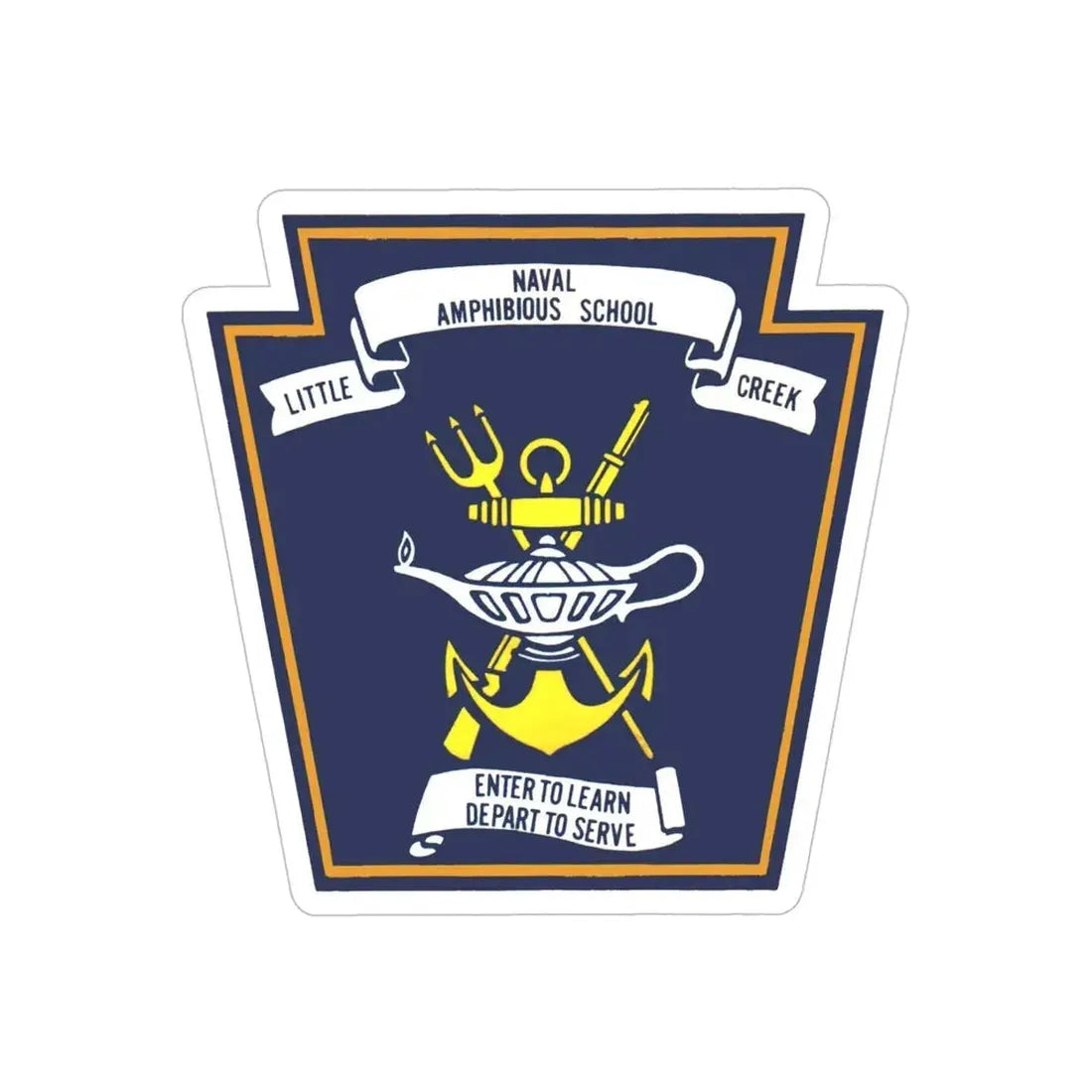 Naval Amphibious School Little Creek (U.S. Navy) Transparent STICKER Die-Cut Vinyl Decal 5 Inch Transparent - The Sticker Space