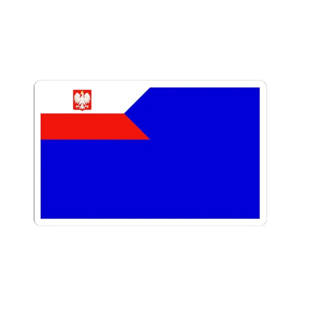 Naval Auxiliary Ensign of Poland (Poland) STICKER Vinyl Kiss-Cut Decal 4 Inch White - The Sticker Space