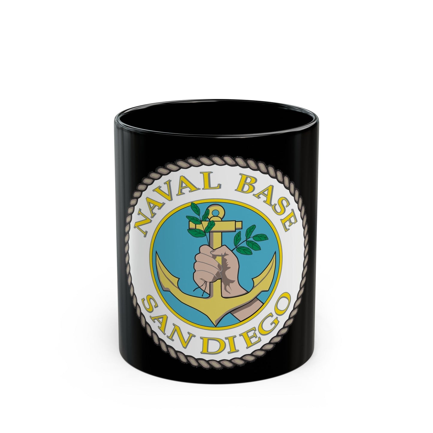 Naval Base San Diego (U.S. Navy) Black Coffee Mug-11oz-The Sticker Space