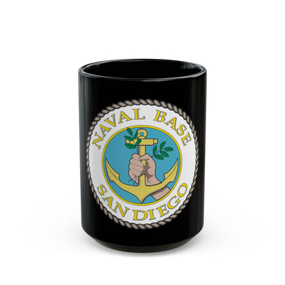 Naval Base San Diego (U.S. Navy) Black Coffee Mug-15oz-The Sticker Space