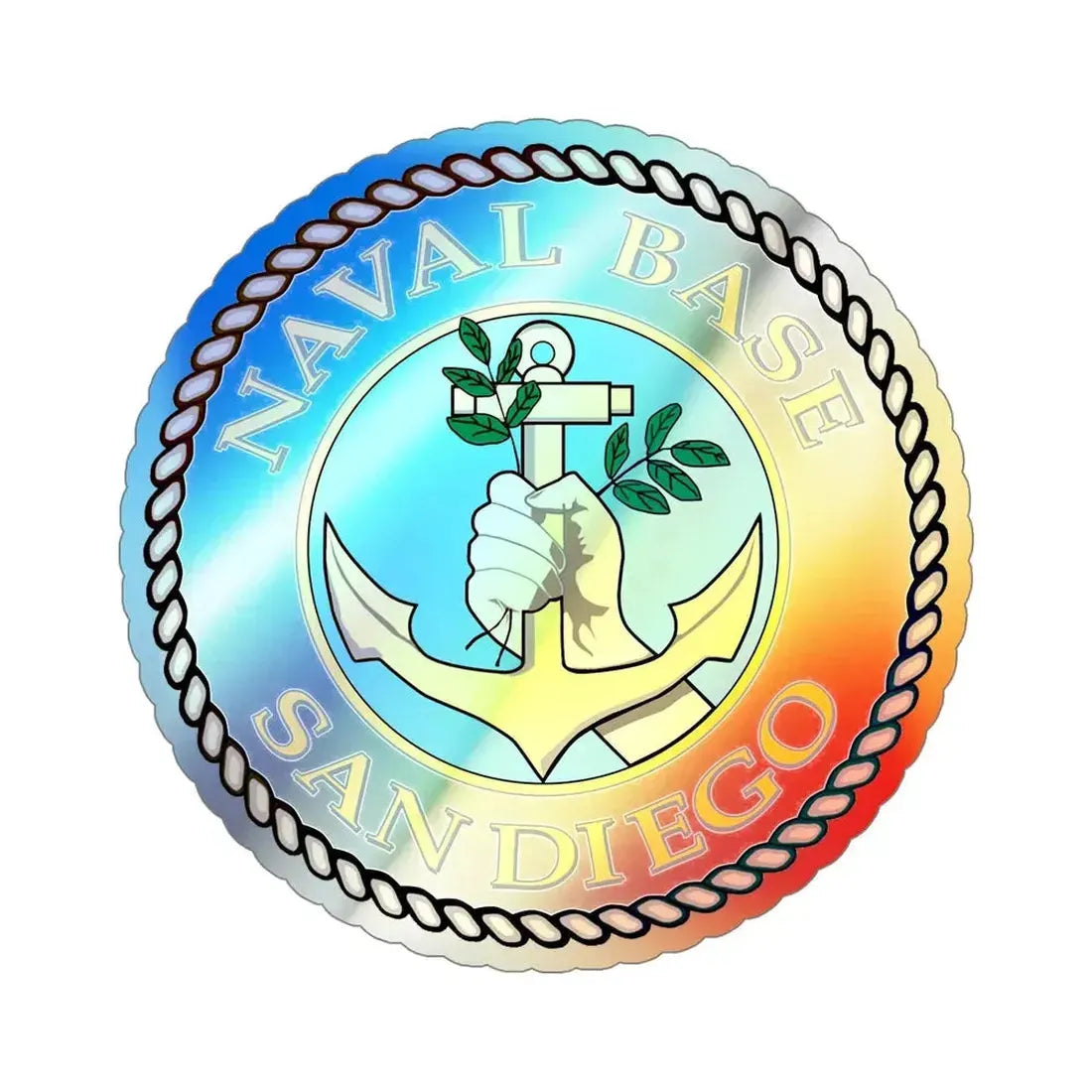 Naval Base San Diego (U.S. Navy) Holographic STICKER Die-Cut Vinyl Decal 5 Inch Holographic - The Sticker Space