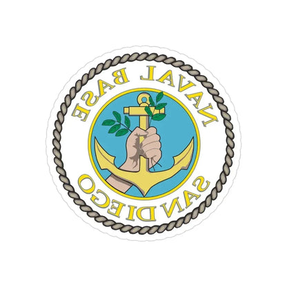 Naval Base San Diego (U.S. Navy) REVERSE PRINT Transparent Die-Cut STICKER 3 Inch Die-Cut Transparent - The Sticker Space
