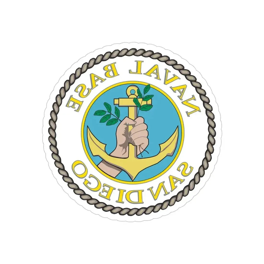 Naval Base San Diego (U.S. Navy) REVERSE PRINT Transparent Die-Cut STICKER 4 Inch Die-Cut Transparent - The Sticker Space