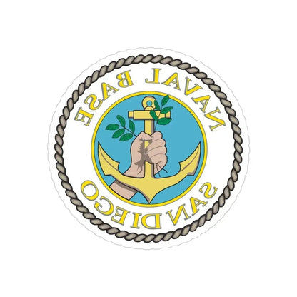 Naval Base San Diego (U.S. Navy) REVERSE PRINT Transparent Die-Cut STICKER 4 Inch Die-Cut Transparent - The Sticker Space
