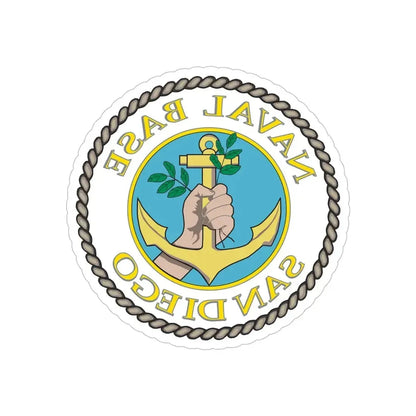Naval Base San Diego (U.S. Navy) REVERSE PRINT Transparent Die-Cut STICKER 5 Inch Die-Cut Transparent - The Sticker Space