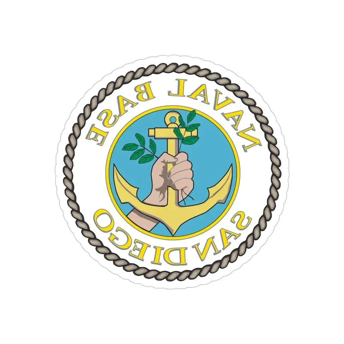 Naval Base San Diego (U.S. Navy) REVERSE PRINT Transparent Die-Cut STICKER - The Sticker Space
