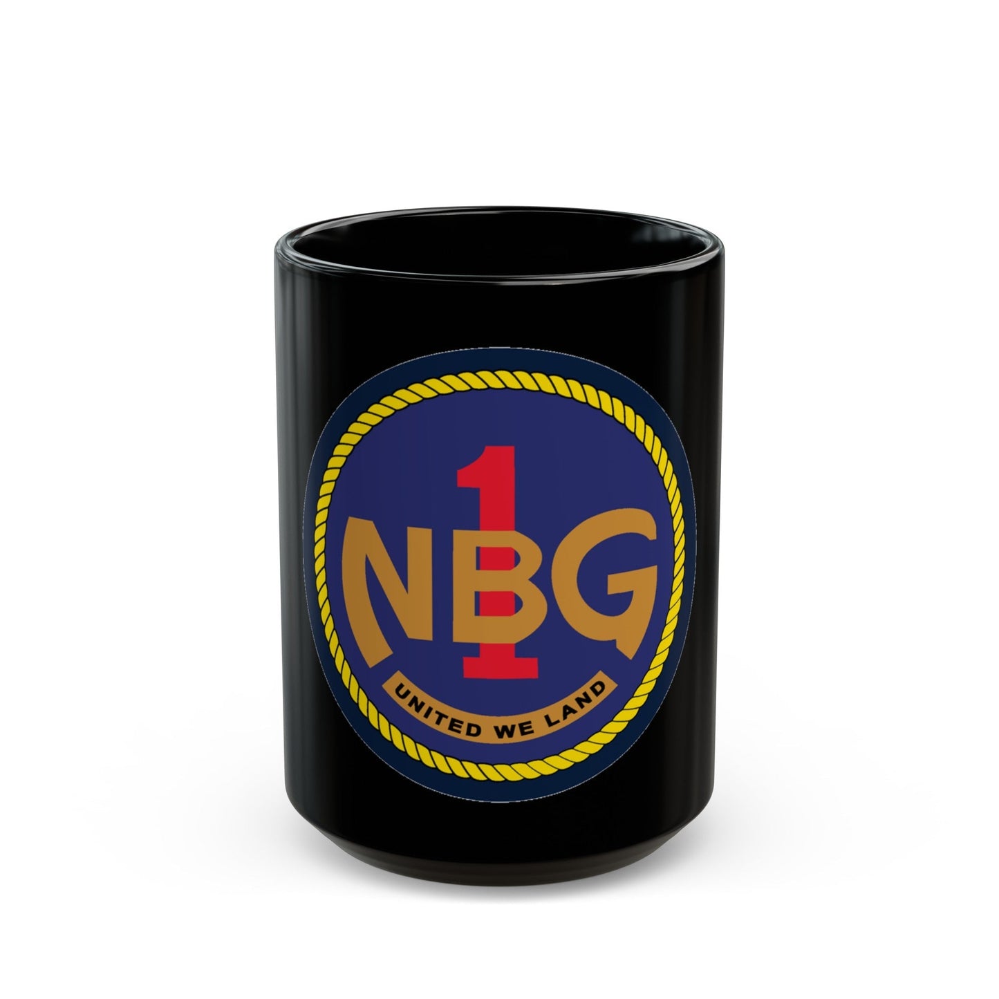 Naval Beach Group 1 (U.S. Navy) Black Coffee Mug-15oz-The Sticker Space