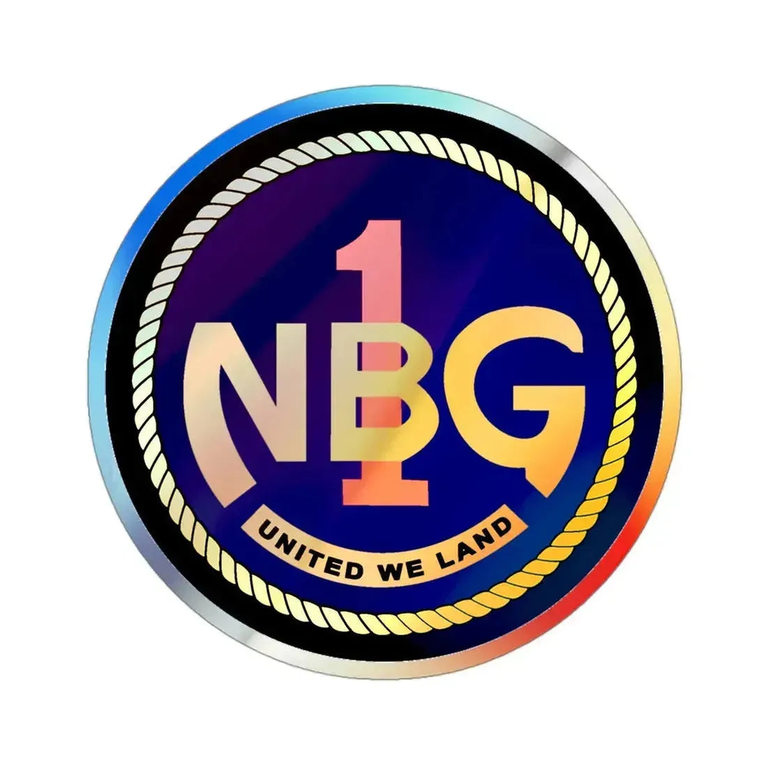 Naval Beach Group 1 (U.S. Navy) Holographic STICKER Die-Cut Vinyl Decal 3 Inch Holographic - The Sticker Space