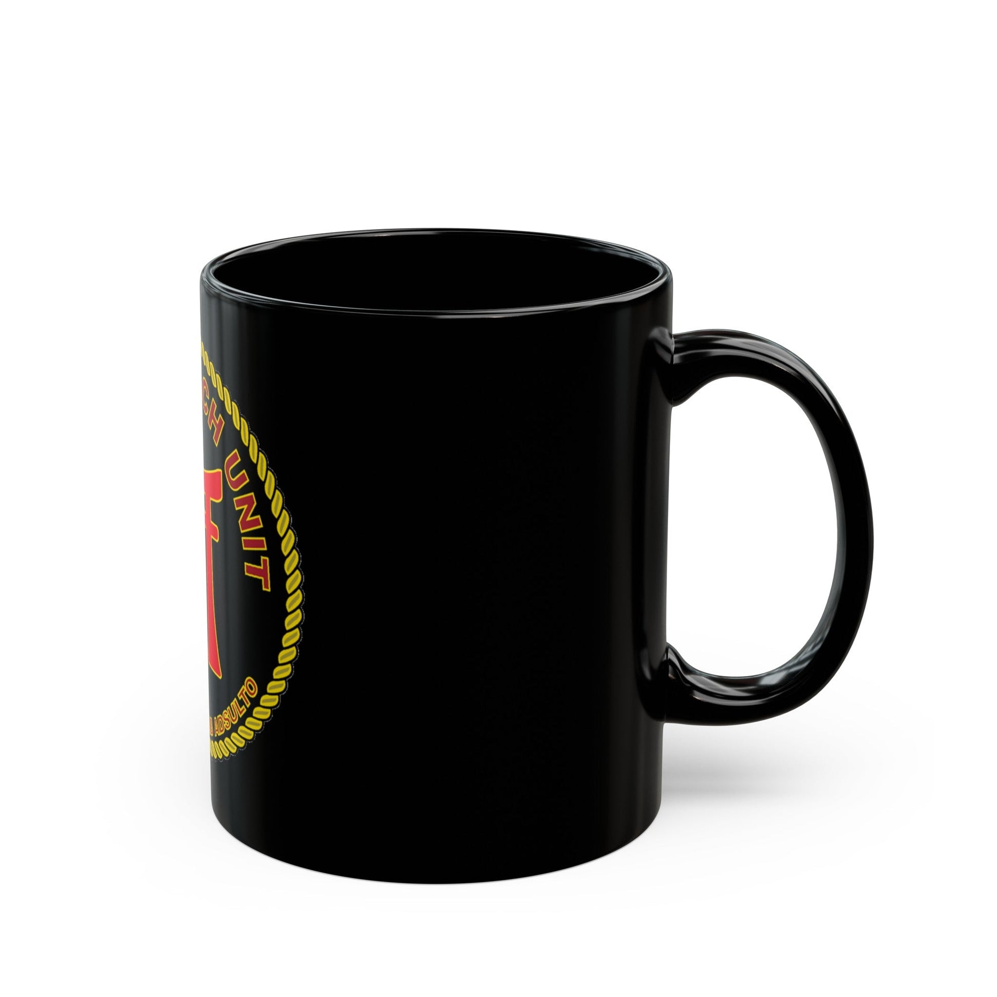 Naval Beach Unit 7 Circle (U.S. Navy) Black Coffee Mug-The Sticker Space