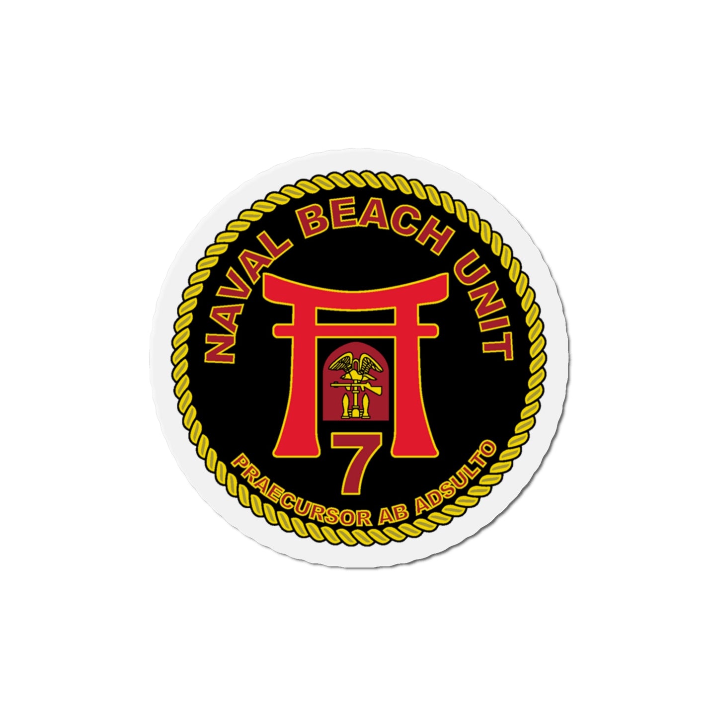 Naval Beach Unit 7 Circle (U.S. Navy) Die-Cut Magnet-5" x 5"-The Sticker Space