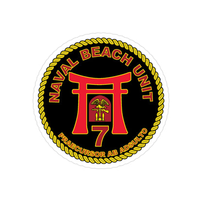 Naval Beach Unit 7 Circle (U.S. Navy) Transparent STICKER Die-Cut Vinyl Decal-2 Inch-The Sticker Space