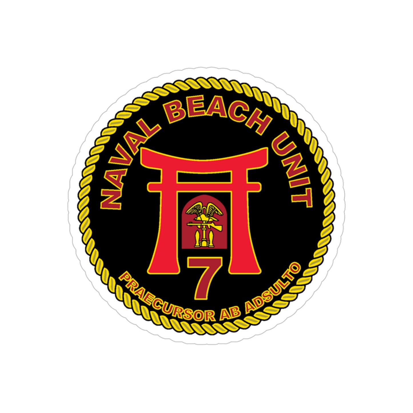 Naval Beach Unit 7 Circle (U.S. Navy) Transparent STICKER Die-Cut Vinyl Decal-4 Inch-The Sticker Space