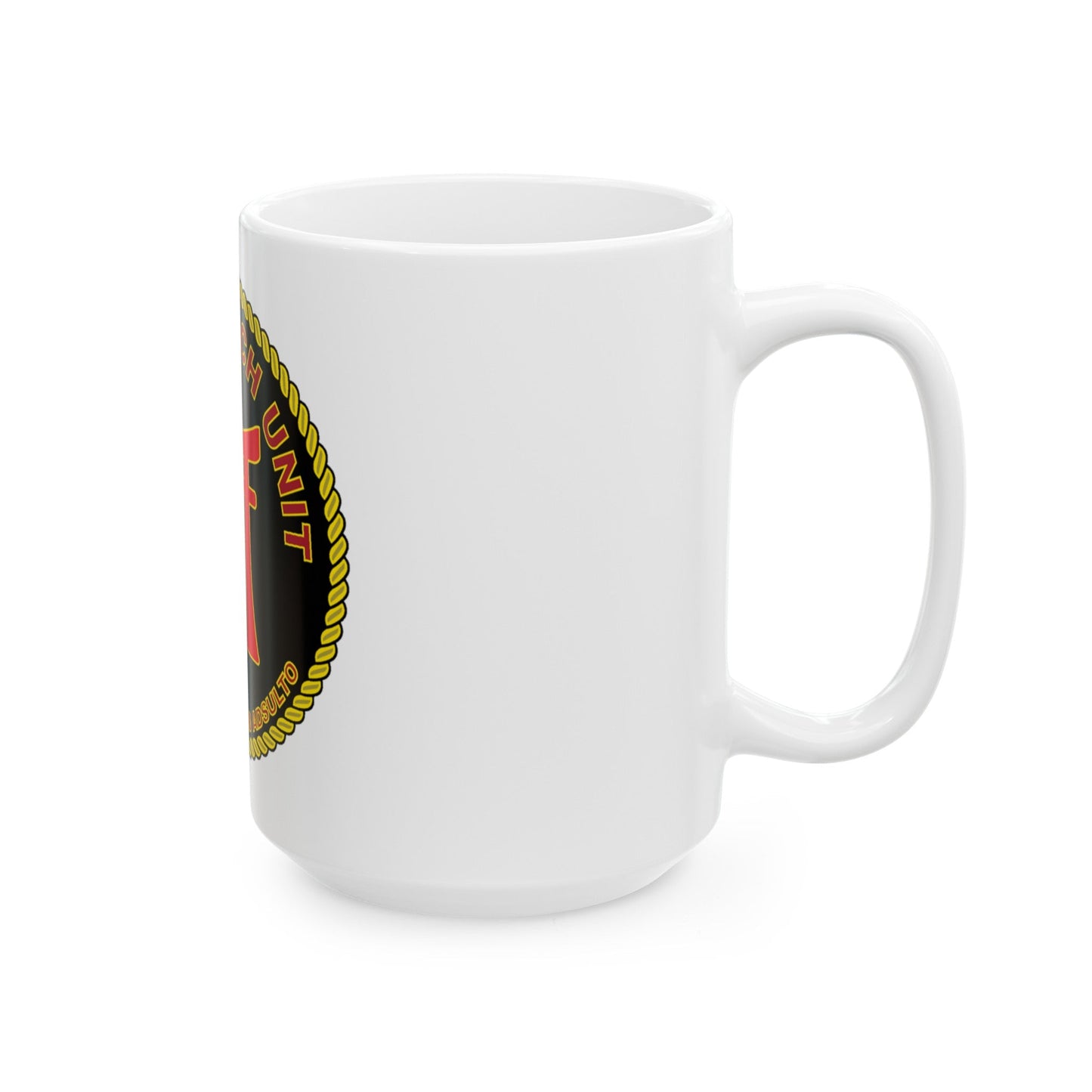 Naval Beach Unit 7 Circle (U.S. Navy) White Coffee Mug-The Sticker Space