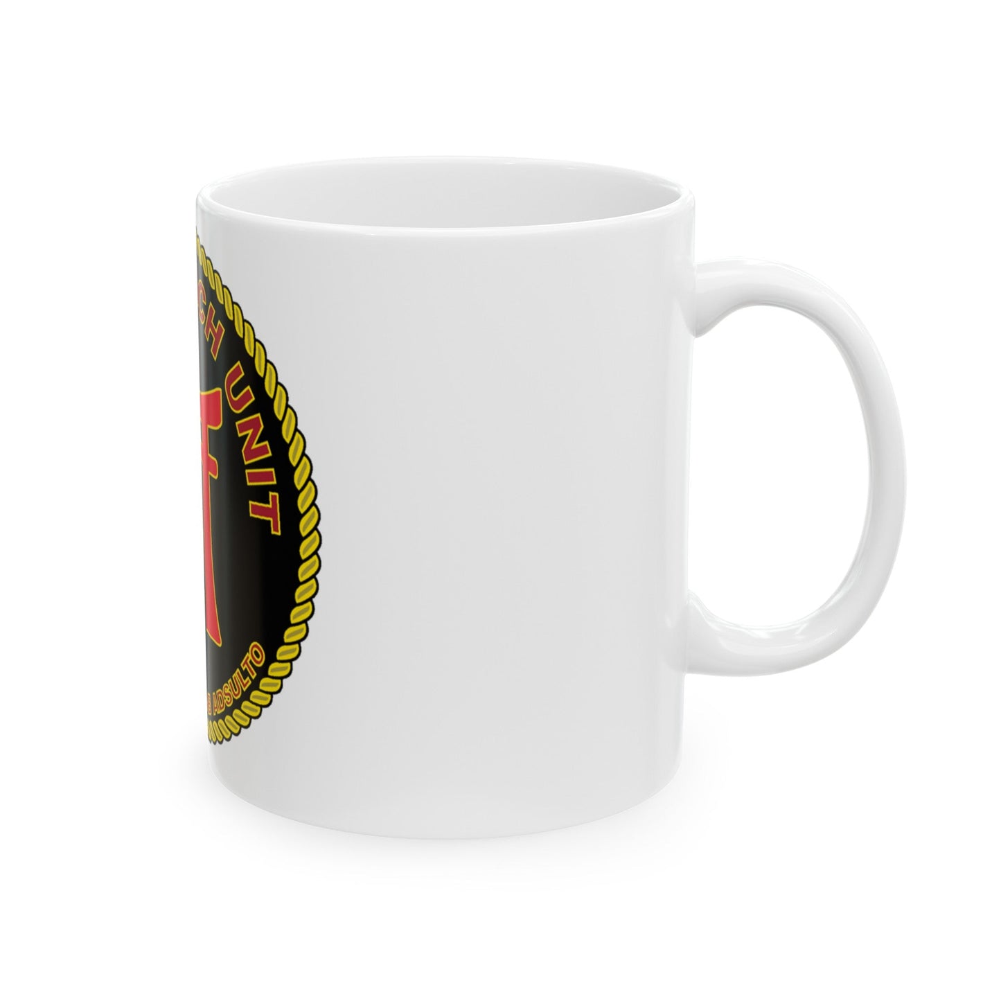 Naval Beach Unit 7 Circle (U.S. Navy) White Coffee Mug-The Sticker Space