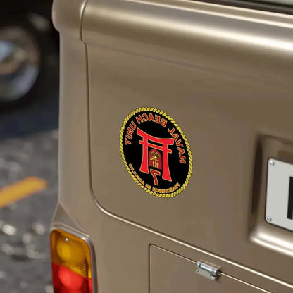 Naval Beach Unit 7 Circle (U.S. Navy) REVERSE PRINT Transparent Die-Cut STICKER - The Sticker Space