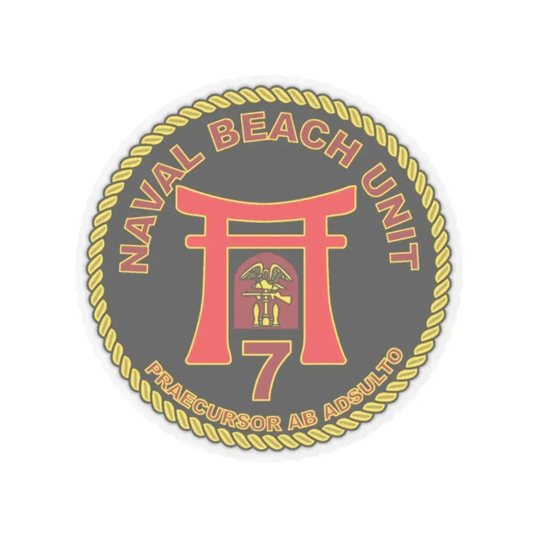 Naval Beach Unit 7 Circle (U.S. Navy) STICKER Vinyl Kiss-Cut Decal 2 Inch Transparent - The Sticker Space