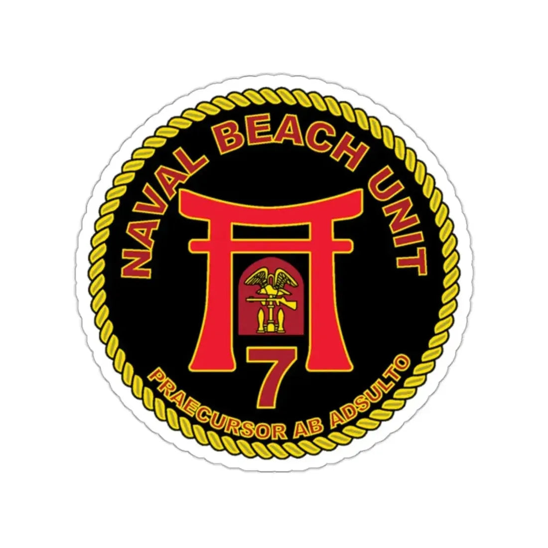 Naval Beach Unit 7 Circle (U.S. Navy) STICKER Vinyl Kiss-Cut Decal 2 Inch White - The Sticker Space