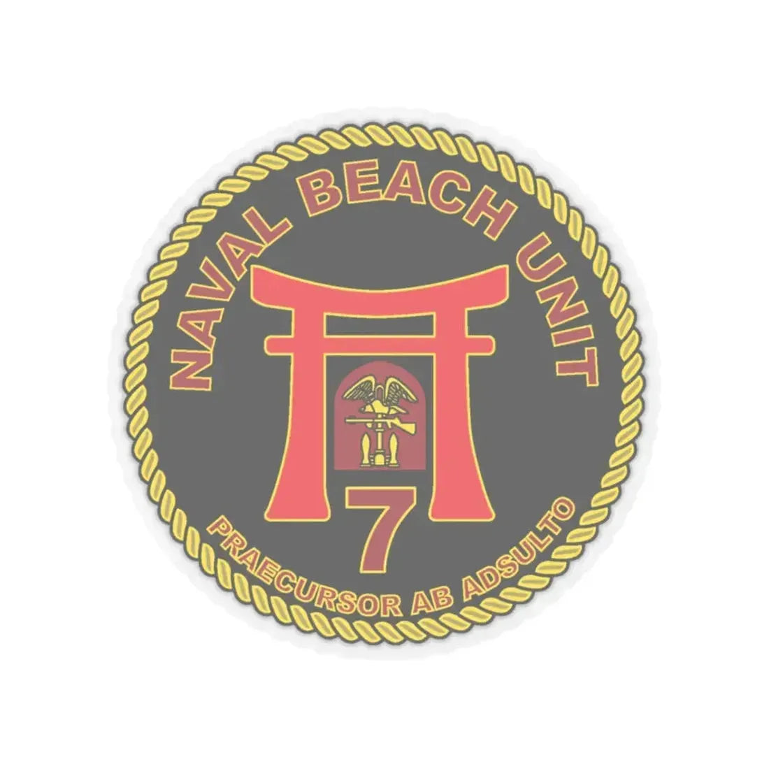 Naval Beach Unit 7 Circle (U.S. Navy) STICKER Vinyl Kiss-Cut Decal 3 Inch Transparent - The Sticker Space