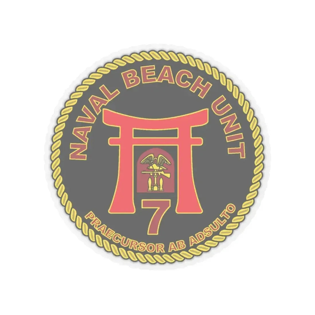 Naval Beach Unit 7 Circle (U.S. Navy) STICKER Vinyl Kiss-Cut Decal 4 Inch Transparent - The Sticker Space