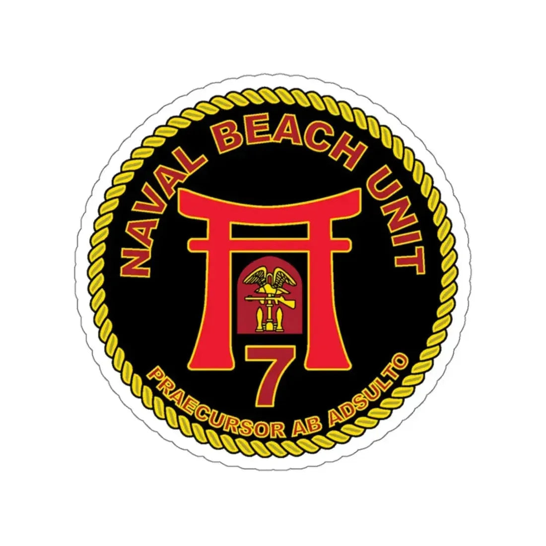 Naval Beach Unit 7 Circle (U.S. Navy) STICKER Vinyl Kiss-Cut Decal 4 Inch White - The Sticker Space