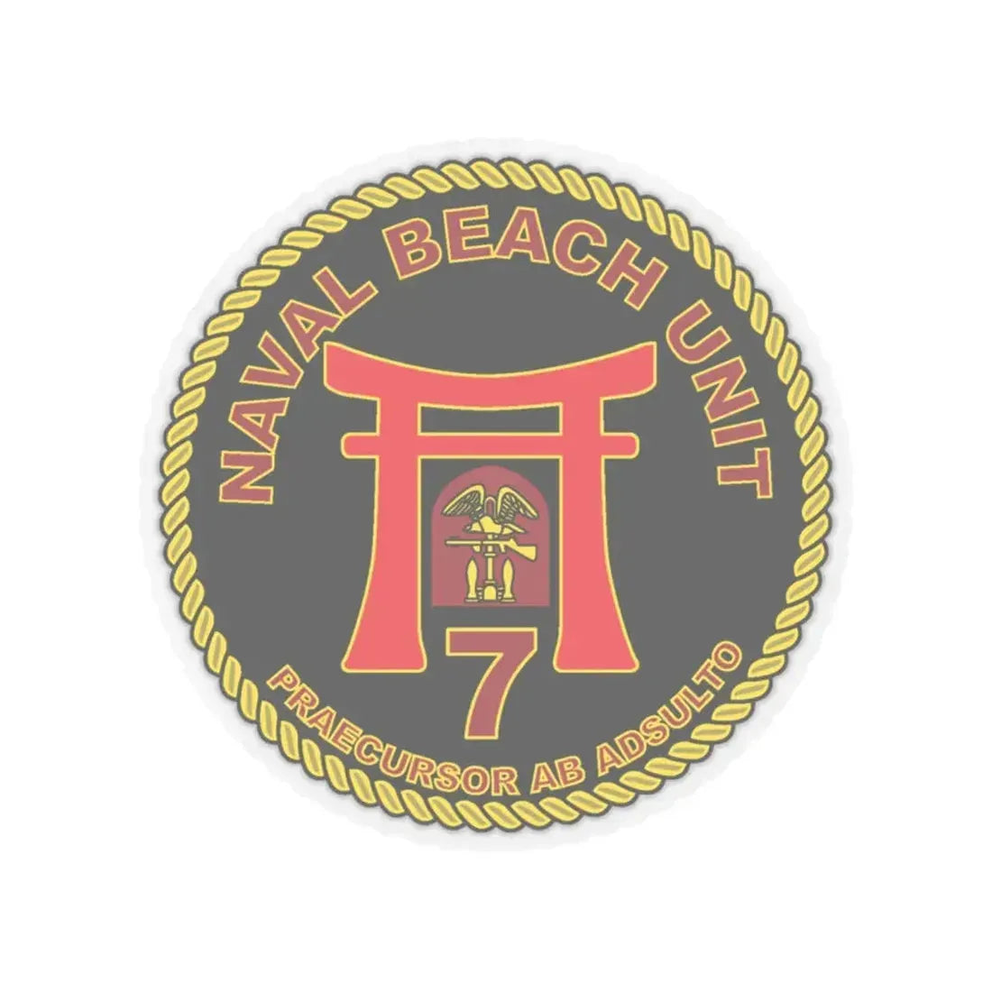 Naval Beach Unit 7 Circle (U.S. Navy) STICKER Vinyl Kiss-Cut Decal 6 Inch Transparent - The Sticker Space