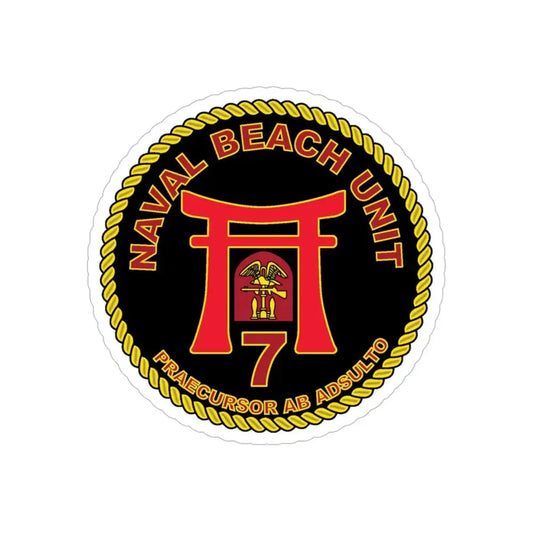 Naval Beach Unit 7 Circle (U.S. Navy) Transparent STICKER Die-Cut Vinyl Decal 6 Inch Transparent - The Sticker Space