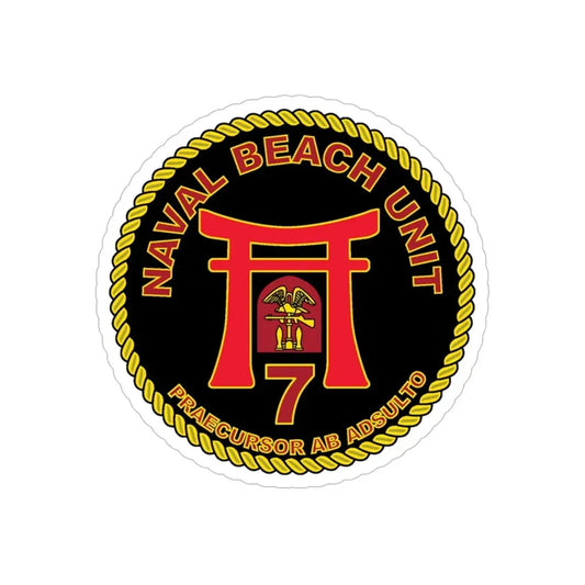 Naval Beach Unit 7 Circle (U.S. Navy) Transparent STICKER Die-Cut Vinyl Decal 6 Inch Transparent - The Sticker Space