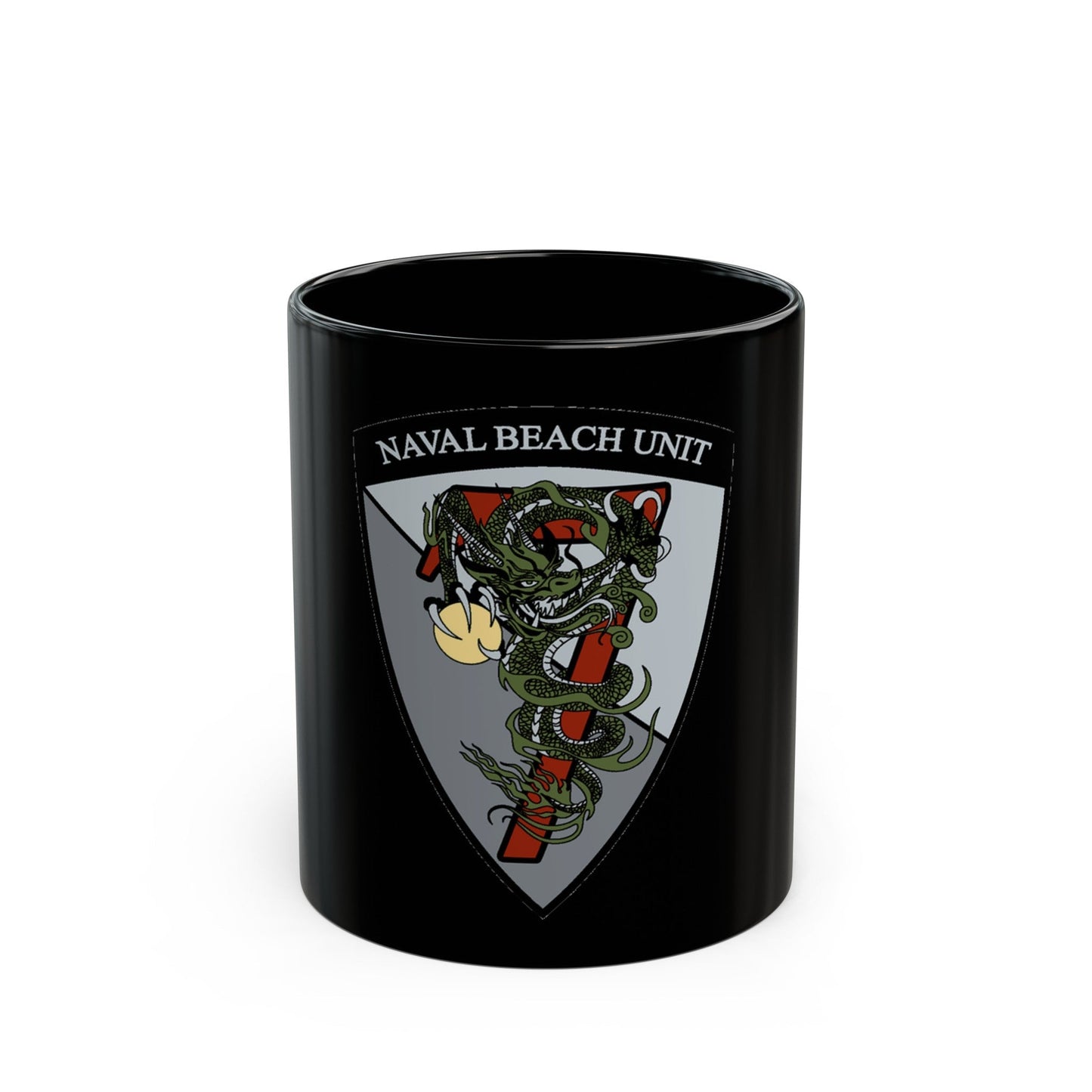 Naval Beach Unit 7 v2 Shield (U.S. Navy) Black Coffee Mug-11oz-The Sticker Space